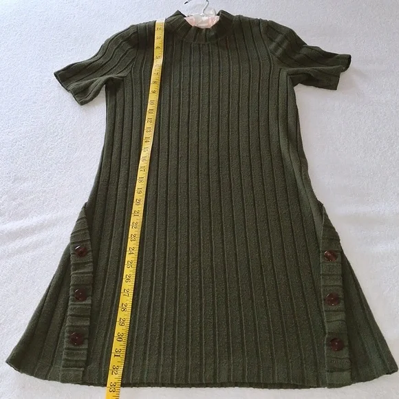 Bonnie Jean Green Ribbed Sweater Dress Juniors Sz 16 - Picture 4 of 5